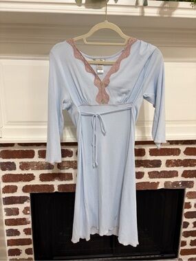 VTG Y2K Adonna Pastel Blue Lace Coquette Nightgown M